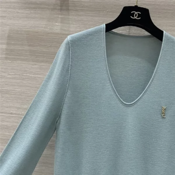 YSL V neck wool base top - designer replica website