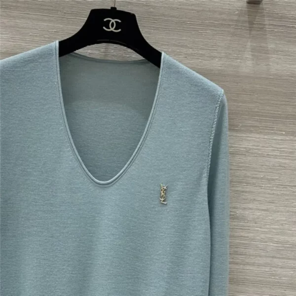 YSL V neck wool base top - designer replica website