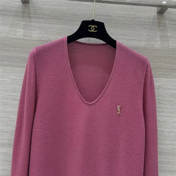 YSL V neck wool base top - designer replica website