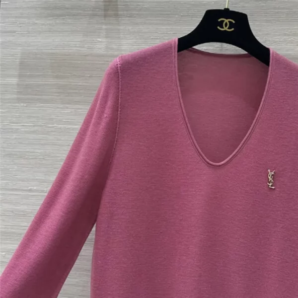 YSL V neck wool base top - designer replica website