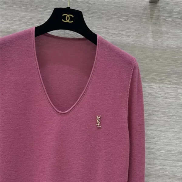 YSL V neck wool base top - designer replica website