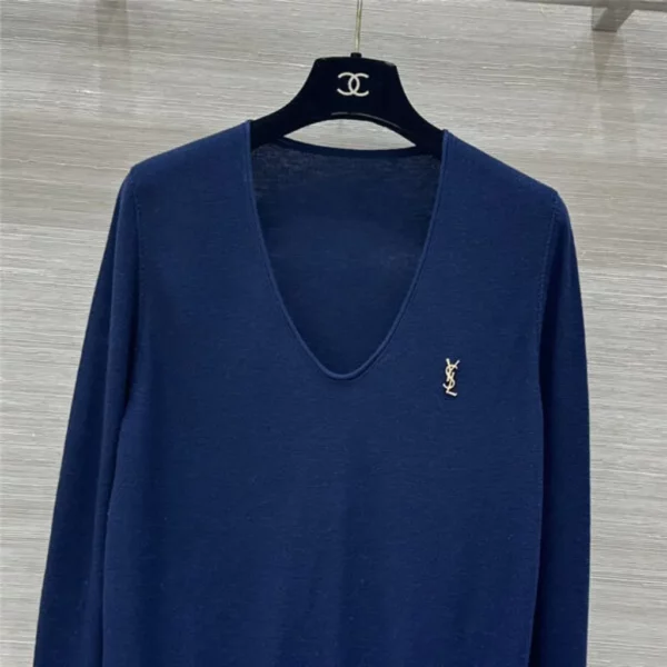 YSL V neck wool base top - designer replica website