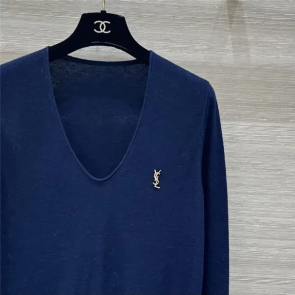 YSL V neck wool base top - designer replica website