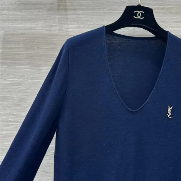 YSL V neck wool base top - designer replica website