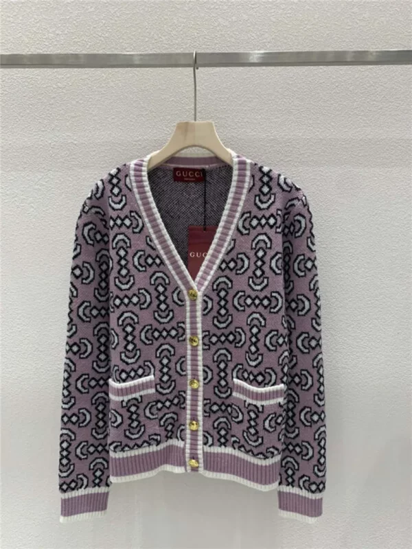 gucci v neck knitted cardigan - Gucci replica