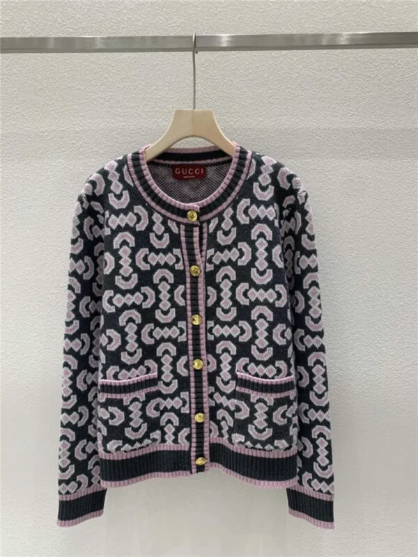 gucci crew neck knitted cardigan - Gucci replica