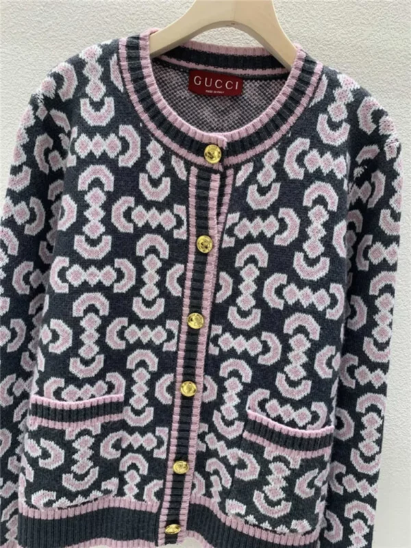 gucci crew neck knitted cardigan - Gucci replica