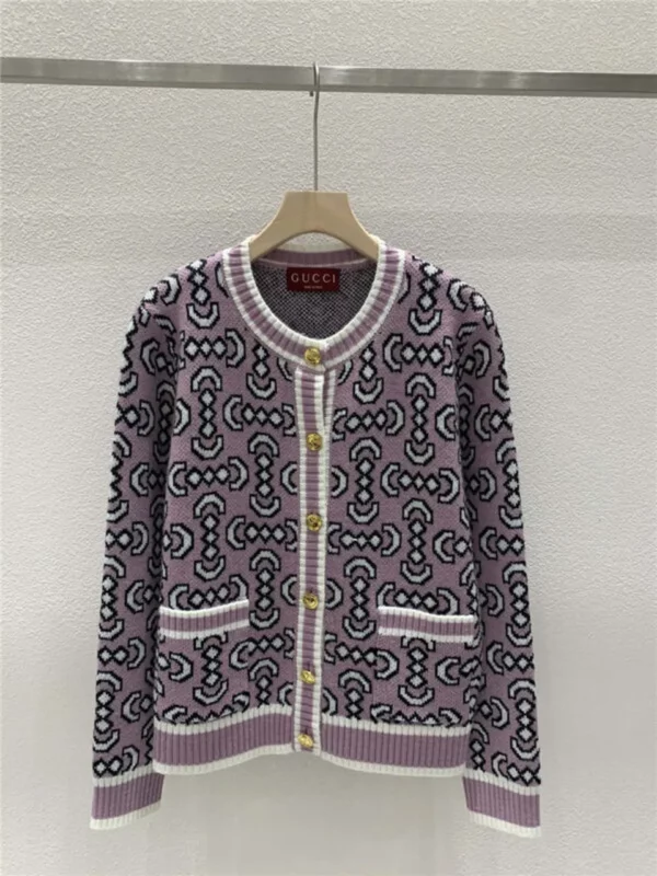 gucci crew neck knitted cardigan - Gucci replica