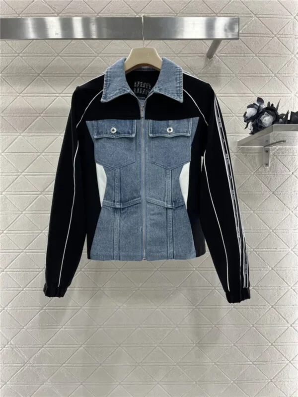 miumiu contrast color denim jacket - aaa replica clothes