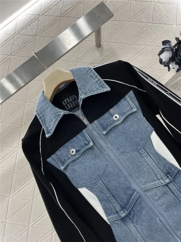 miumiu contrast color denim jacket - aaa replica clothes