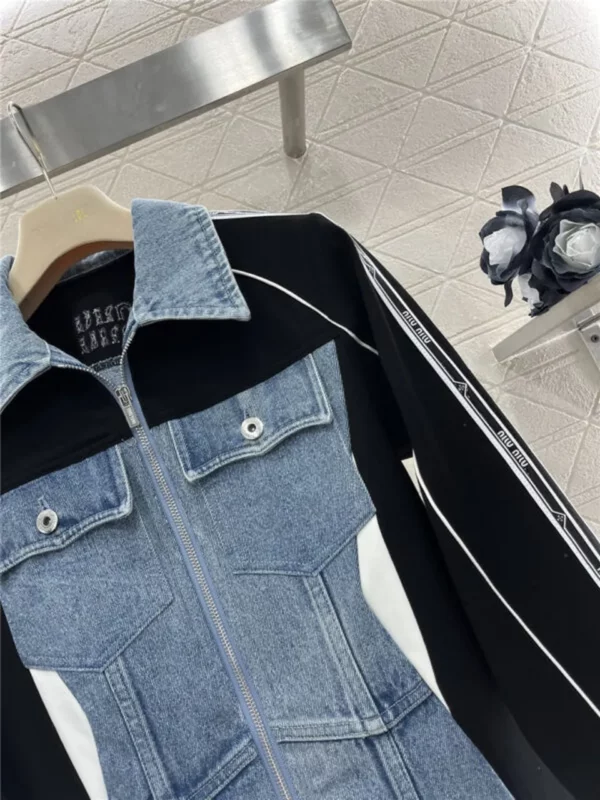 miumiu contrast color denim jacket - aaa replica clothes