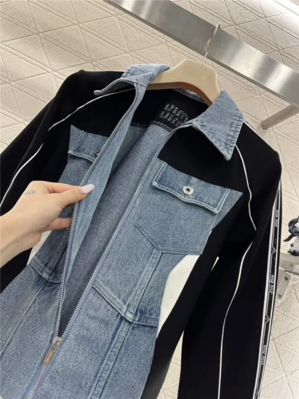 miumiu contrast color denim jacket - aaa replica clothes