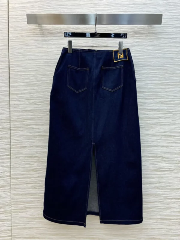 Fendi high waist denim maxi skirt - aaa replica clothes