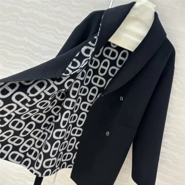 Hermes cashmere jacquard coat - aaa replica clothes