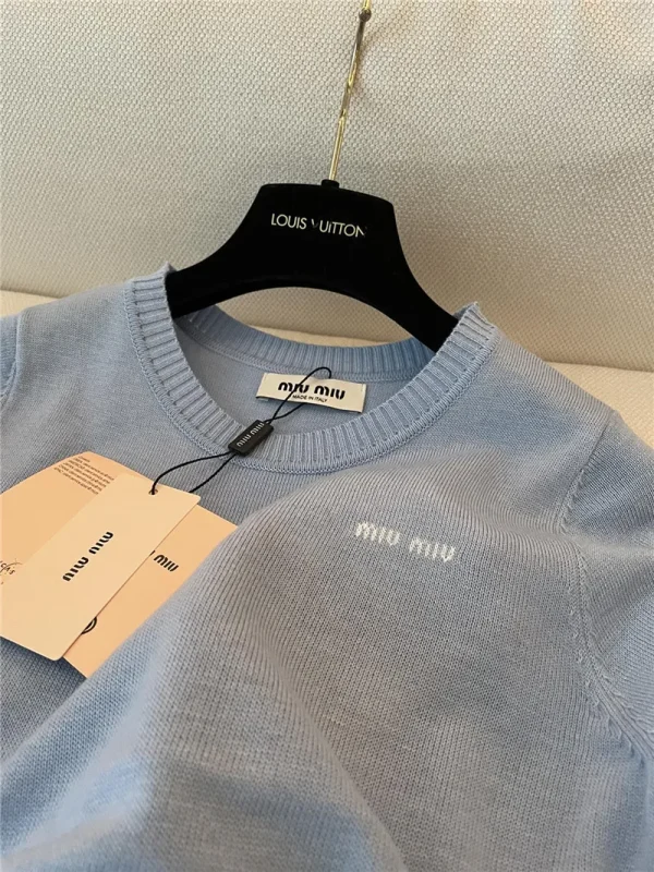 miumiu logo short sleeved sweater