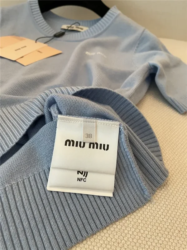 miumiu logo short sleeved sweater