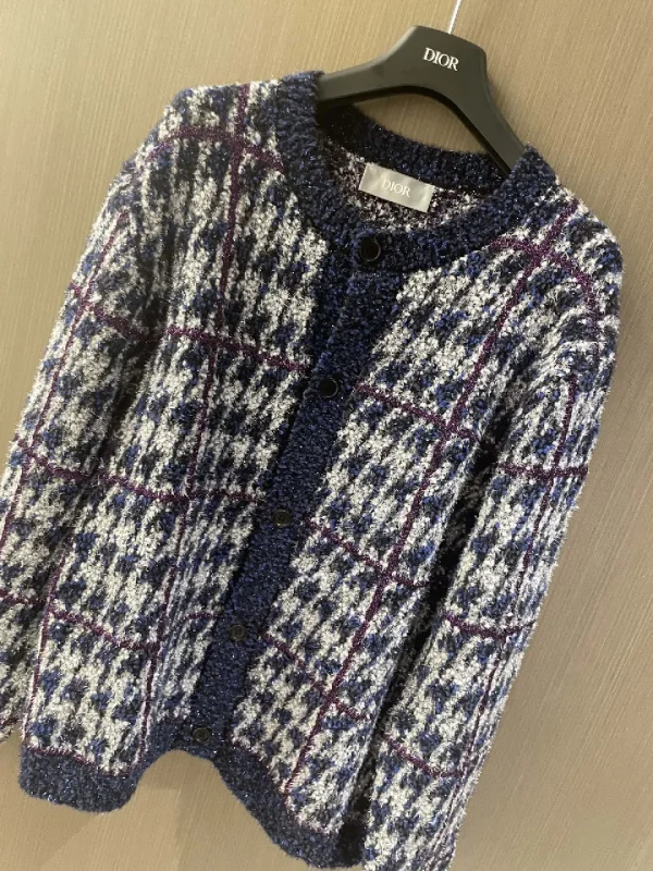 dior colorful blue cardigan