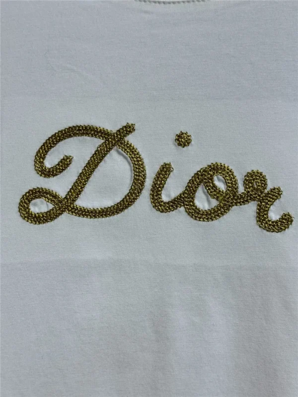 Dior gold thread embroidered T shirt