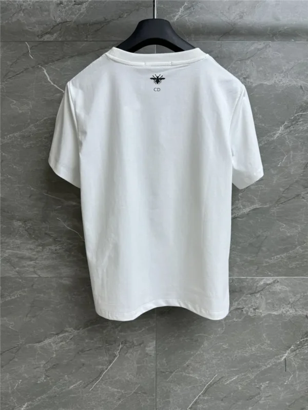 Dior gold thread embroidered T shirt