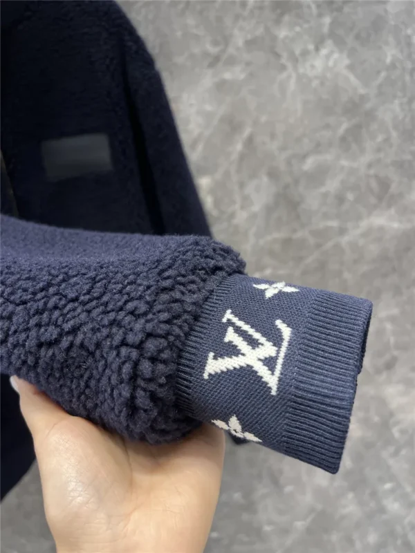 louis vuitton LV stand collar grain fleece jacket