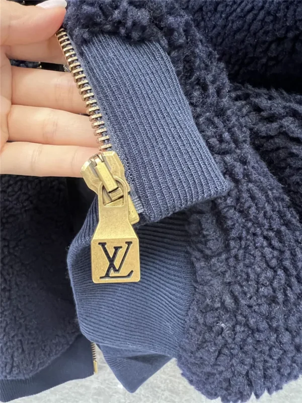 louis vuitton LV stand collar grain fleece jacket