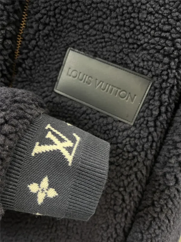 louis vuitton LV stand collar grain fleece jacket